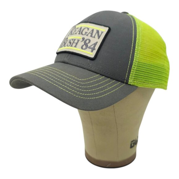 Reagan Bush 84 Mesh Snapback Cap Vintage Trucker Baseball Hat Rowdy Gentleman - Picture 2 of 12